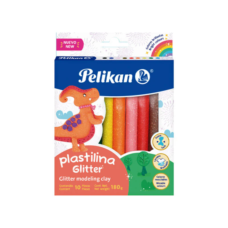 Plastilina Barritas Surtido Glitter C/10 piezas Pelikan - Imagen 2